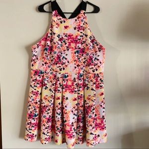 Juniors SO Bright Flower Dress w/ Criss-Cross Back